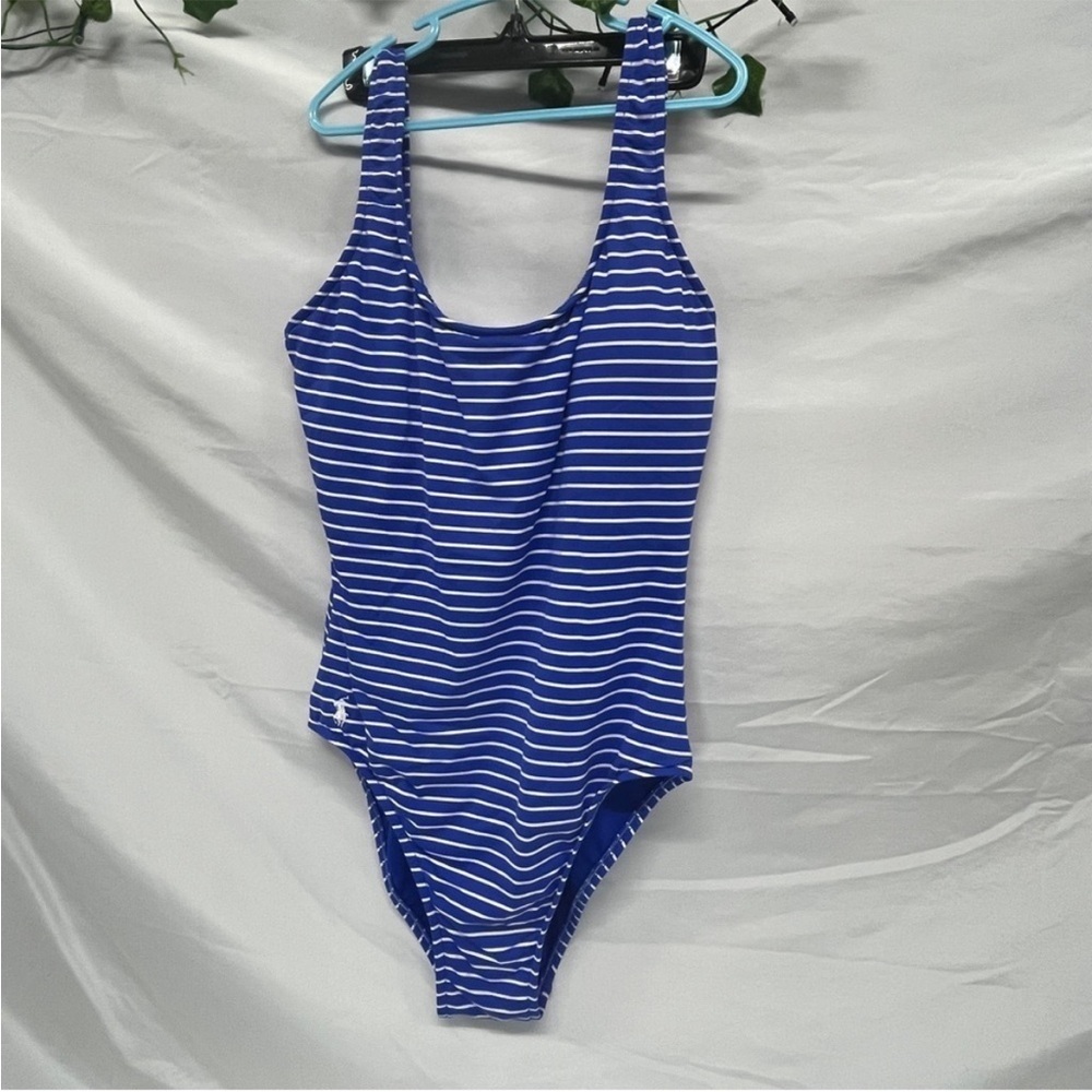 POLO Blue Striped One-Piece Swimsuit